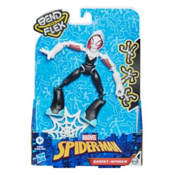 Spider-Man Marvel Bend and Flex Ghost-Spider Action Figure Toy, 6-Inch F… - Picture 2 of 2